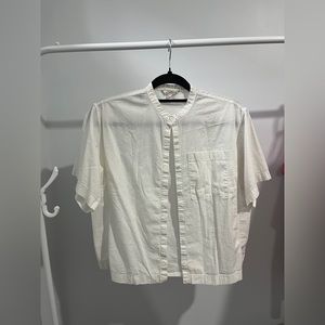 Gap White Cropped Button Down